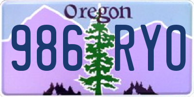 OR license plate 986RYO