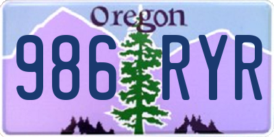 OR license plate 986RYR