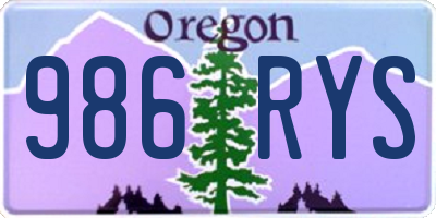 OR license plate 986RYS