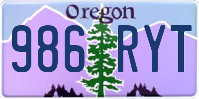 OR license plate 986RYT