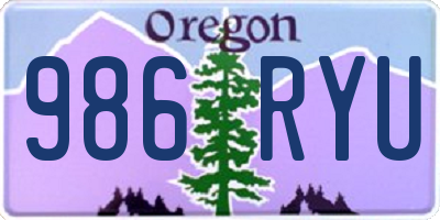 OR license plate 986RYU