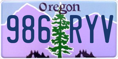 OR license plate 986RYV