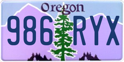 OR license plate 986RYX