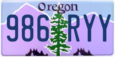 OR license plate 986RYY
