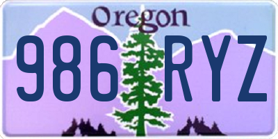 OR license plate 986RYZ