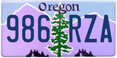 OR license plate 986RZA