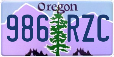 OR license plate 986RZC