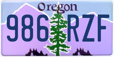 OR license plate 986RZF