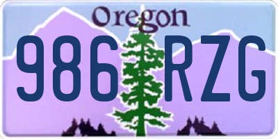 OR license plate 986RZG