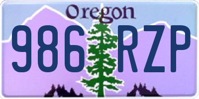 OR license plate 986RZP