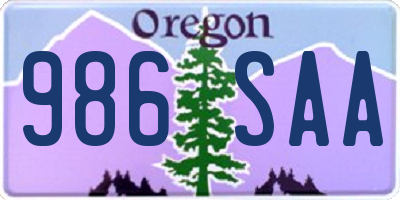 OR license plate 986SAA