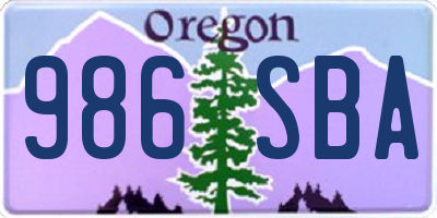 OR license plate 986SBA