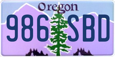 OR license plate 986SBD