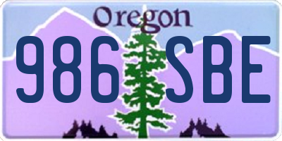 OR license plate 986SBE