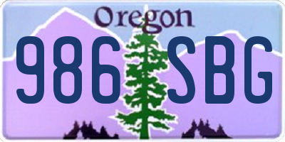 OR license plate 986SBG