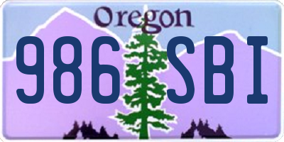 OR license plate 986SBI