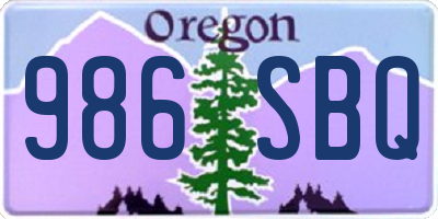 OR license plate 986SBQ