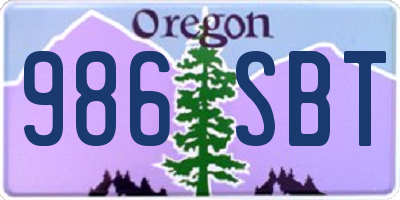 OR license plate 986SBT