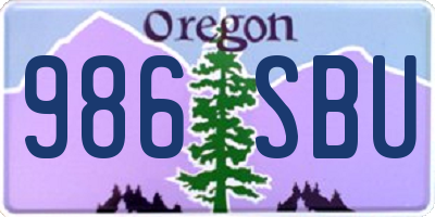 OR license plate 986SBU