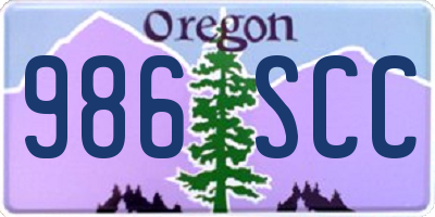 OR license plate 986SCC