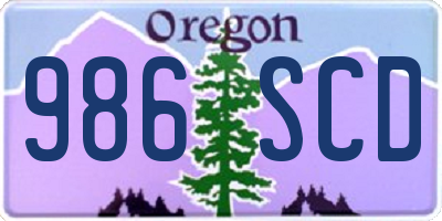 OR license plate 986SCD