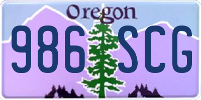 OR license plate 986SCG