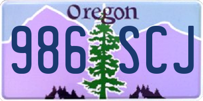 OR license plate 986SCJ