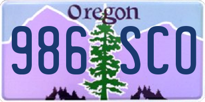 OR license plate 986SCO