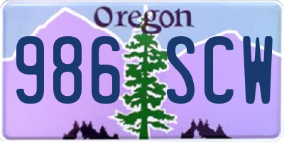 OR license plate 986SCW