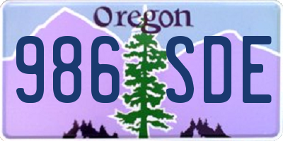 OR license plate 986SDE