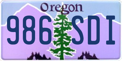 OR license plate 986SDI