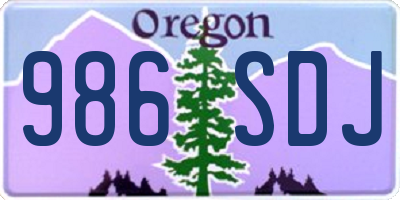 OR license plate 986SDJ