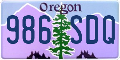 OR license plate 986SDQ