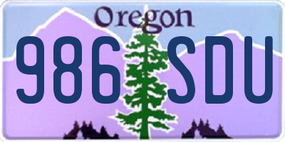 OR license plate 986SDU