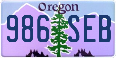 OR license plate 986SEB