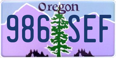 OR license plate 986SEF