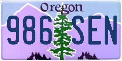 OR license plate 986SEN