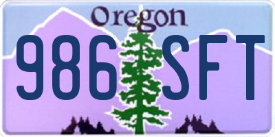 OR license plate 986SFT