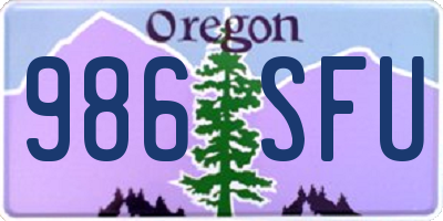 OR license plate 986SFU