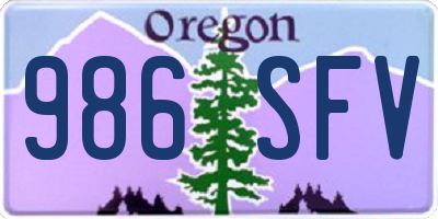 OR license plate 986SFV