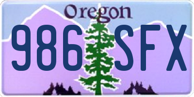 OR license plate 986SFX