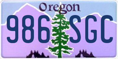 OR license plate 986SGC