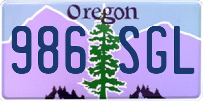 OR license plate 986SGL