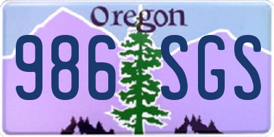 OR license plate 986SGS