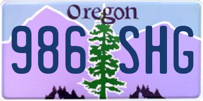 OR license plate 986SHG