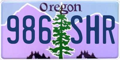 OR license plate 986SHR
