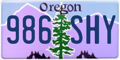OR license plate 986SHY