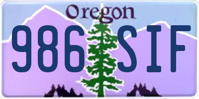 OR license plate 986SIF