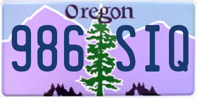 OR license plate 986SIQ