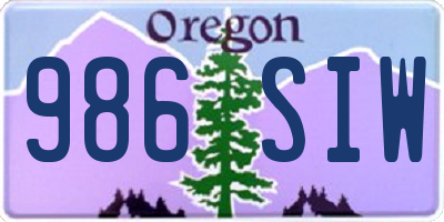 OR license plate 986SIW